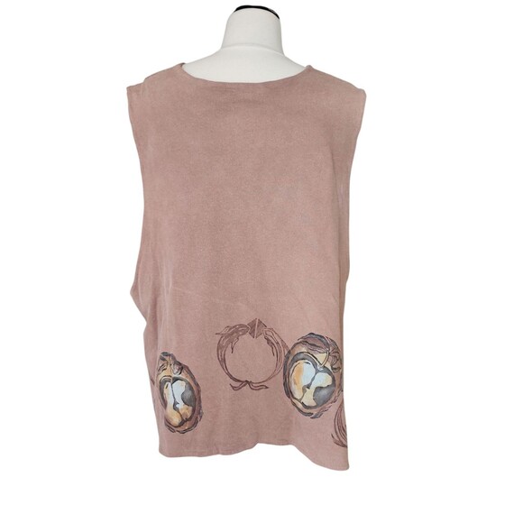 Blue Fish Vintage 90s Organic Cotton Relaxed Lagenlook Vest Boho Women's Brown - Picture 3 of 9